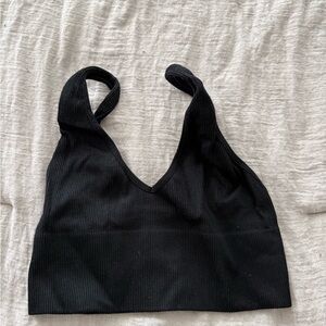 Black Women's Ribbed Bralette